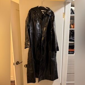 Saks Potts Glossy Black Leather Coat